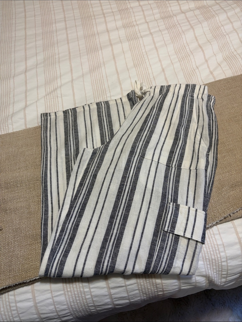 Striped Cargo Pants - Black & White